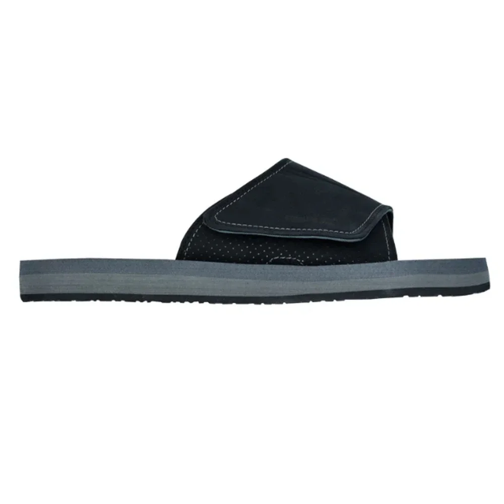 QWAVE Men's Size 10.5 Perforated Comfort Footbed Comfort Slide Charcoal Grey New